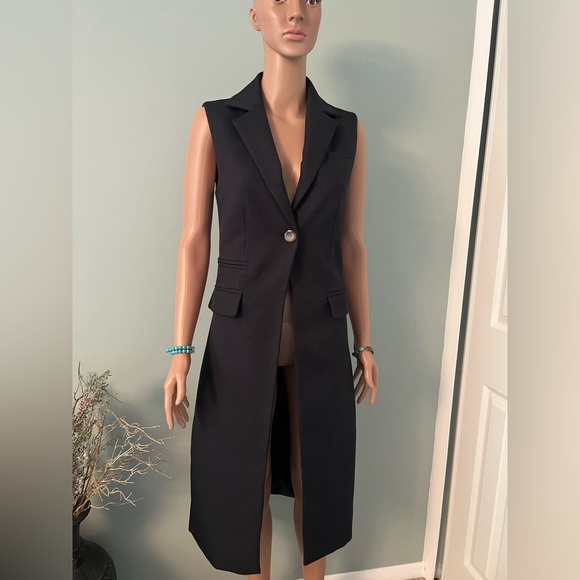 MARE MARE X ANTHROPOLOGIE Navy Long VEST Size XS - Picture 6 of 16